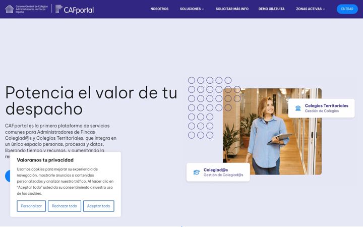 Captura de ecrã de cafportal.es