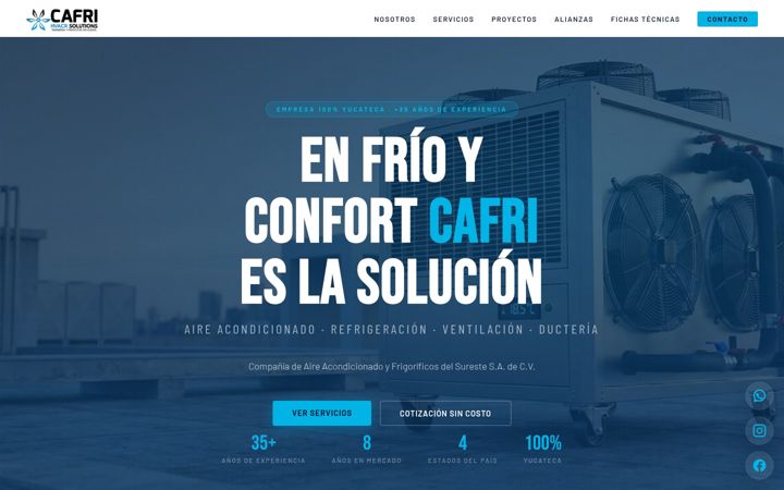 Screenshot of cafrimx.com