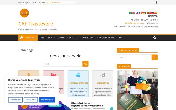 Screenshot of caftrastevere.it