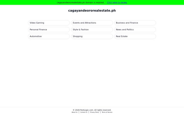 Screenshot of cagayandeororealestate.ph