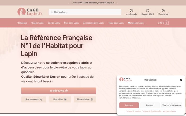 Screenshot di cage-lapin.fr