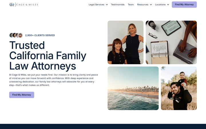 Screenshot of cageandmiles.com