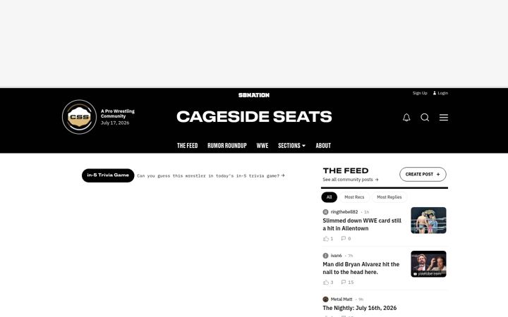 Screenshot του cagesideseats.com