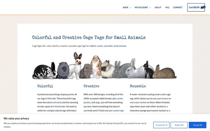 Screenshot of cagesigns.com