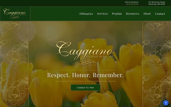 Screenshot of caggianofuneralhome.com