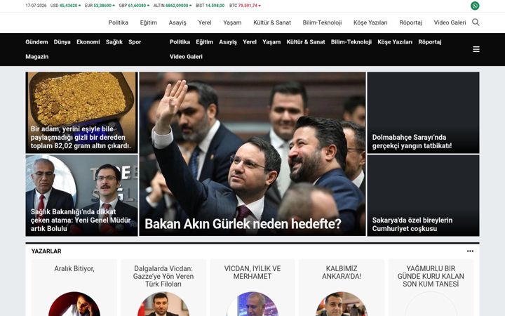 Screenshot of cagingazetesi.com.tr