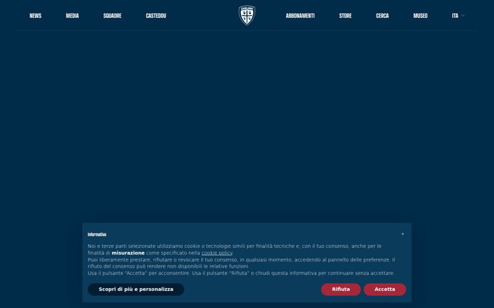 Captura de pantalla de cagliaricalcio.com