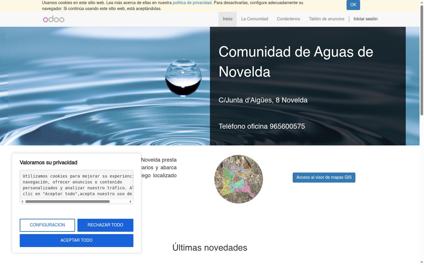 Screenshot del banner di consenso mostrato prima di qualsiasi interazione