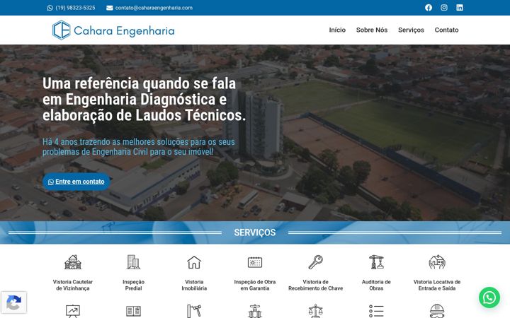 Screenshot of caharaengenharia.com