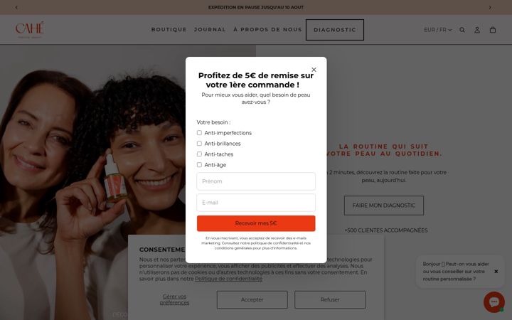 Screenshot of cahecosmetics.com