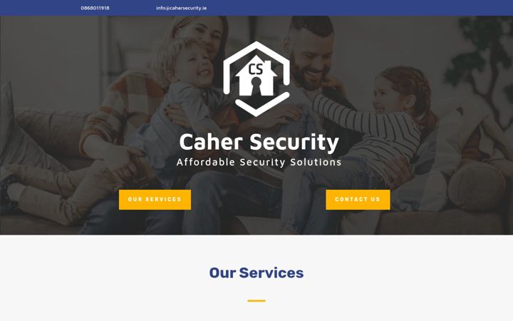 Screenshot of cahersecurity.ie