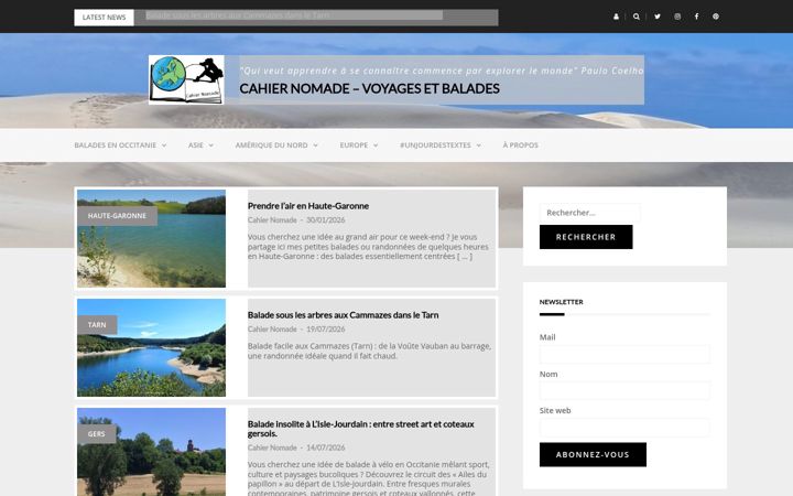 Screenshot of cahiernomade.com