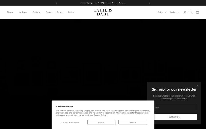 Screenshot of cahiersdart.com