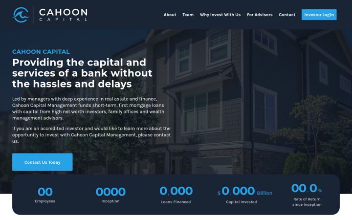 Screenshot of cahooncapital.com