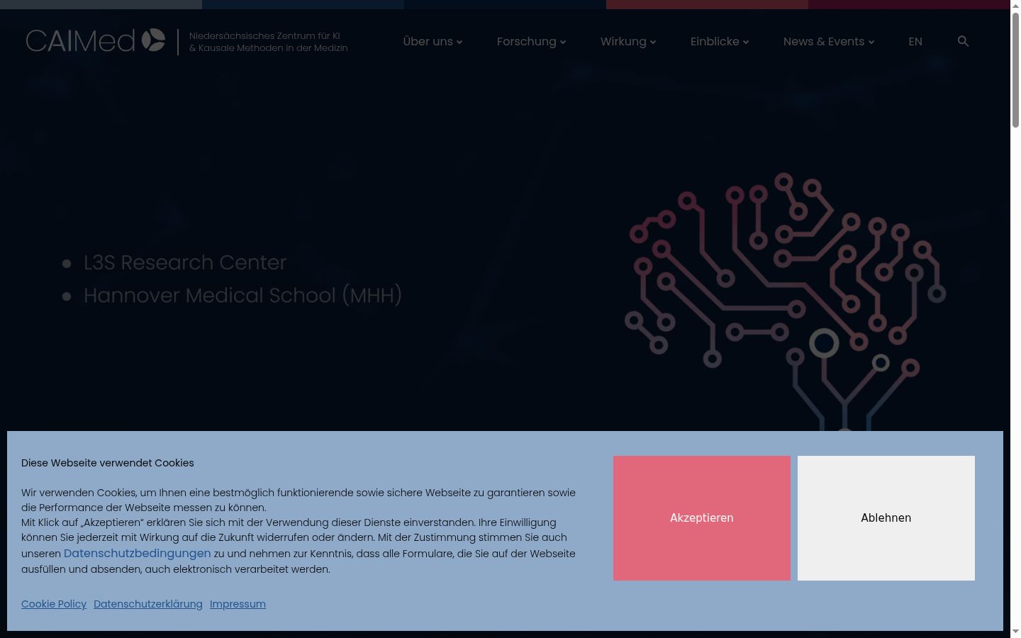 Screenshot του banner συγκατάθεσης που εμφανίστηκε πριν από οποιαδήποτε αλληλεπίδραση