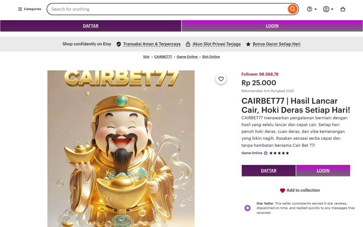 Screenshot of cairbet77.com
