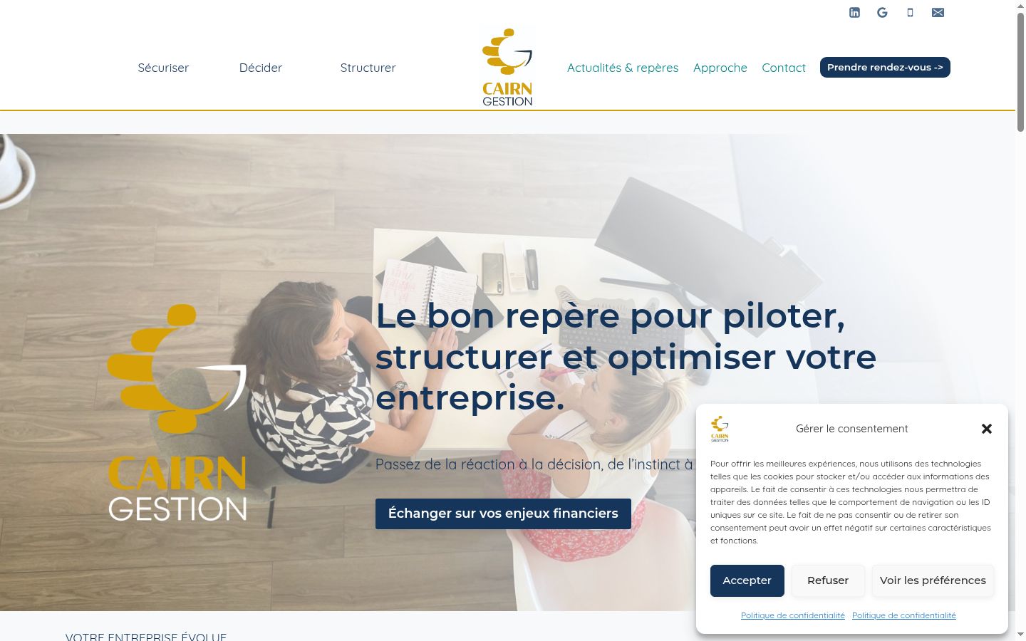 Screenshot del banner di consenso mostrato prima di qualsiasi interazione