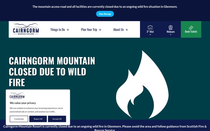 Screenshot of cairngormmountain.co.uk