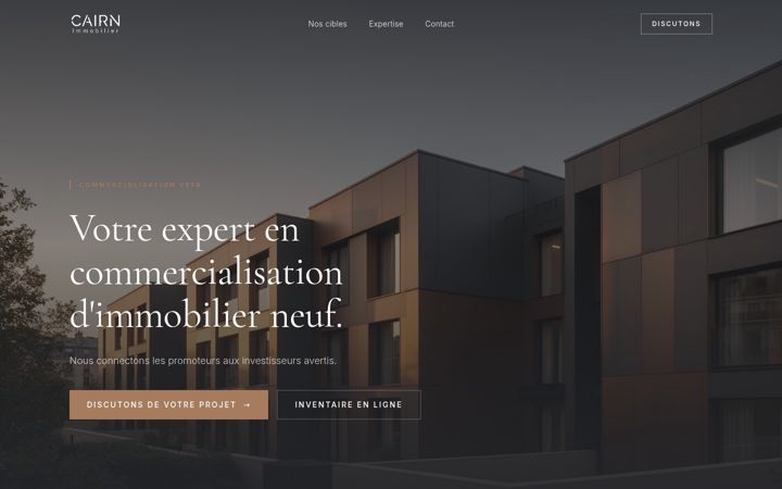 Screenshot of cairnimmobilier.fr