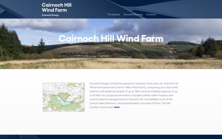 Screenshot of cairnochhillwindfarm.com