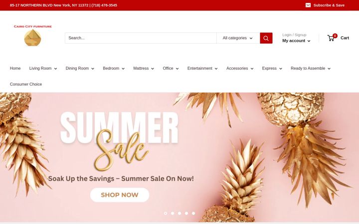 Screenshot of cairocityfurniture.com