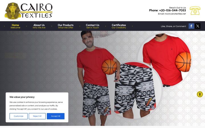 Screenshot di cairotextiles.net