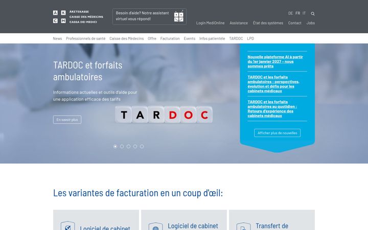 Screenshot of caisse-des-medecins.ch