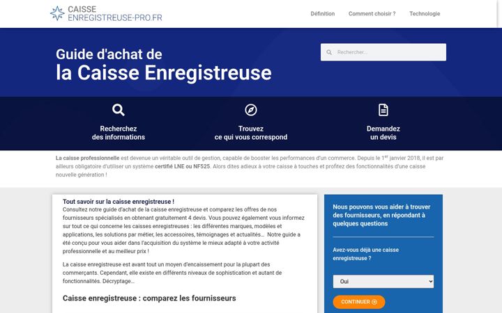 Screenshot of caisse-enregistreuse-pro.fr