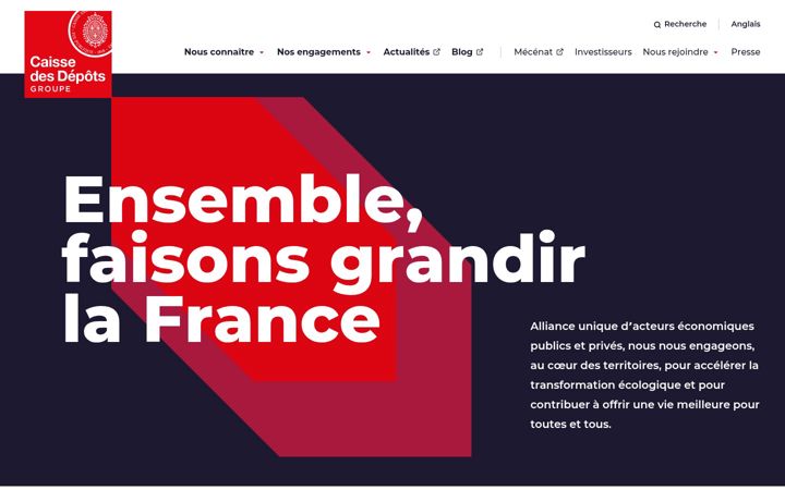 Posnetek zaslona caissedesdepots.fr