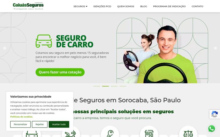 Screenshot of caiuasseguros.com.br