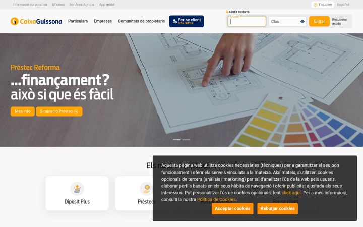 Screenshot of caixaguissona.com