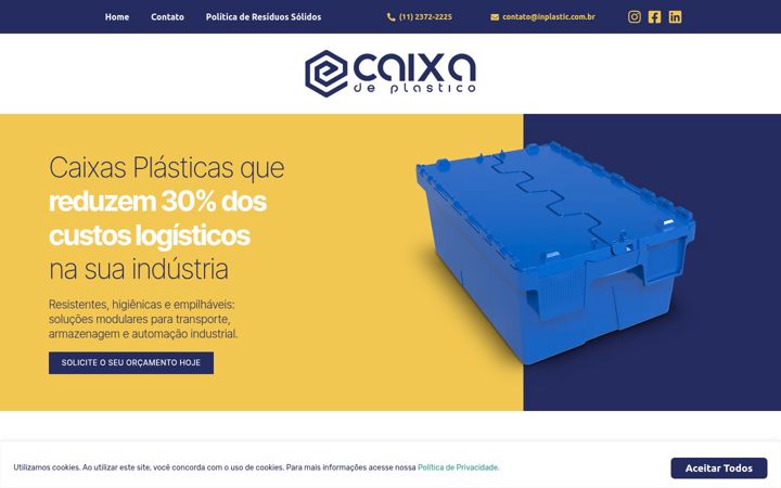 Screenshot of caixasplasticas.com.br