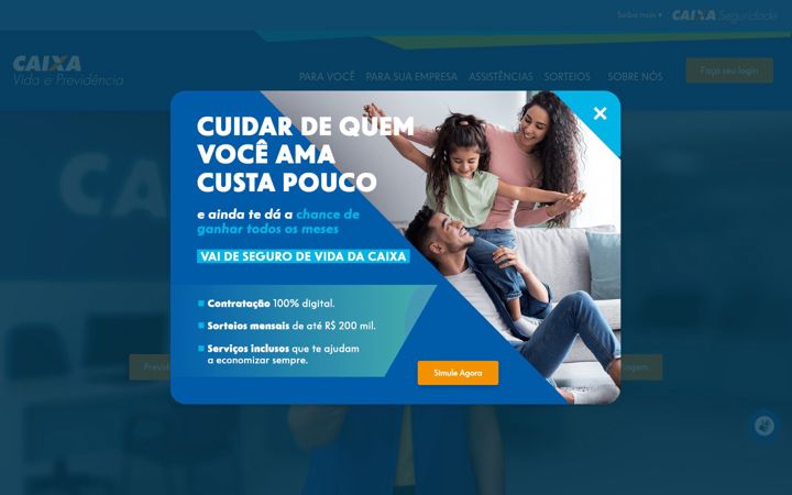 Skärmbild av caixavidaeprevidencia.com.br