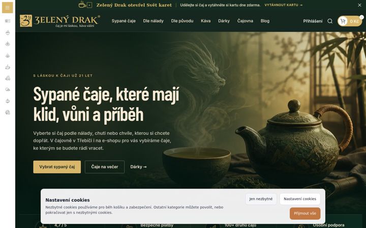 Screenshot of caj-a-kava.cz