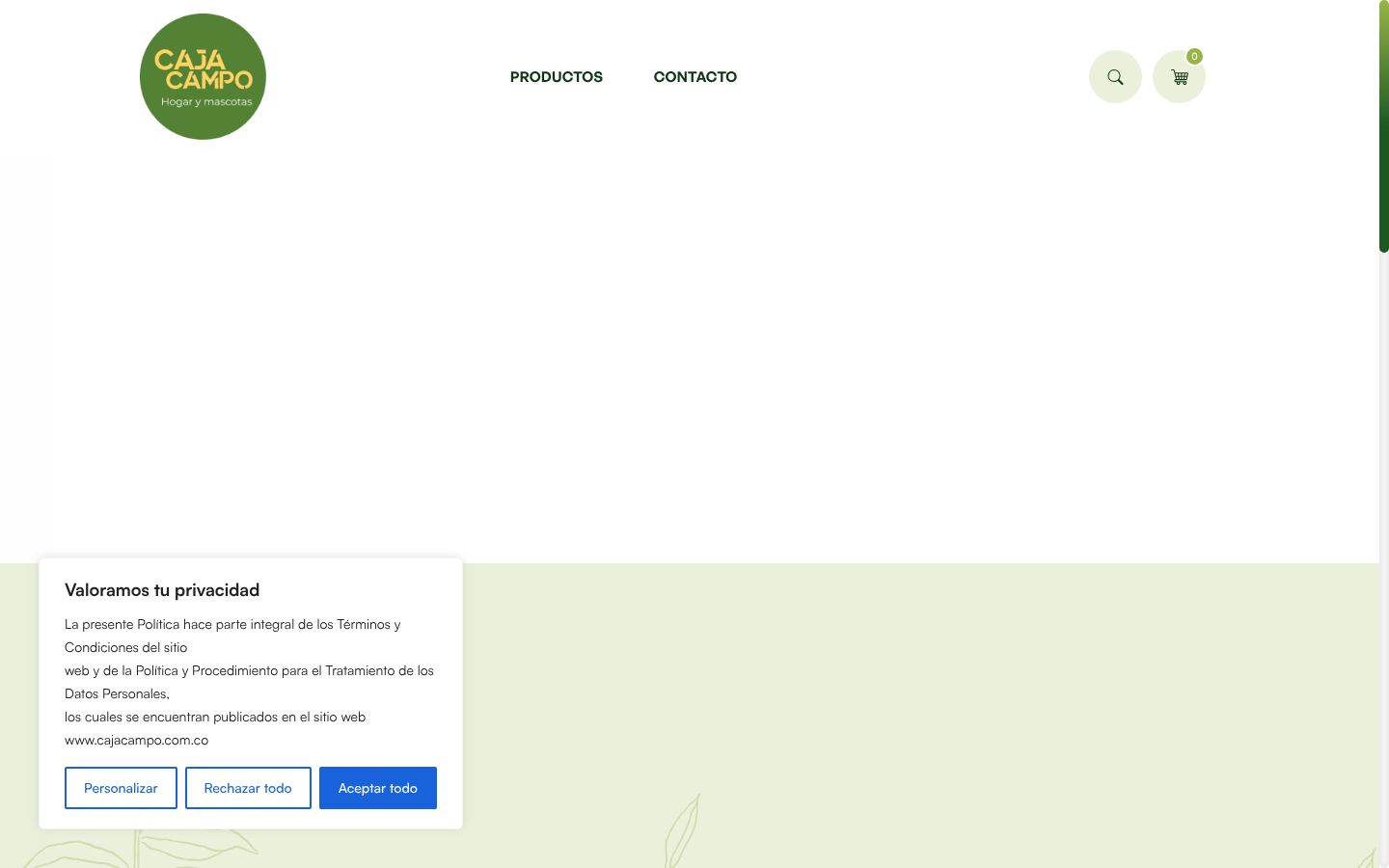 Screenshot des Einwilligungsbanners vor jeglicher Interaktion
