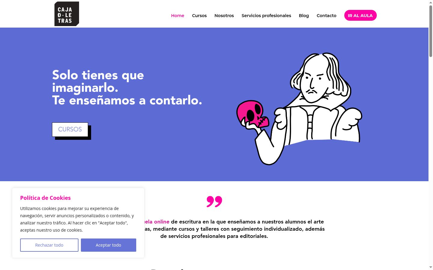 Captura de ecrã do banner de consentimento apresentado antes de qualquer interação