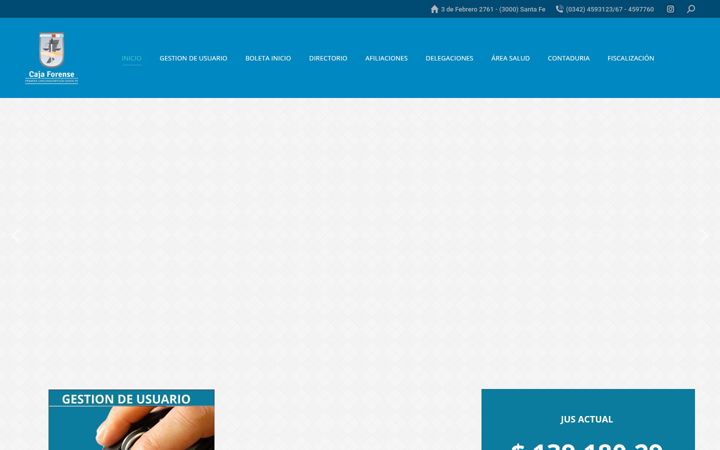Screenshot of cajaforensesantafe.org.ar