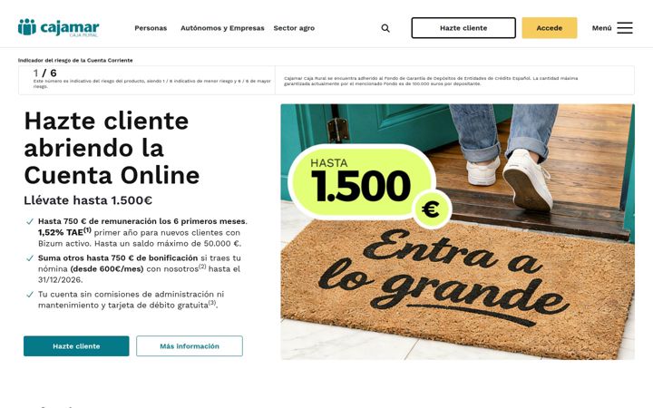Screenshot of cajamar.es