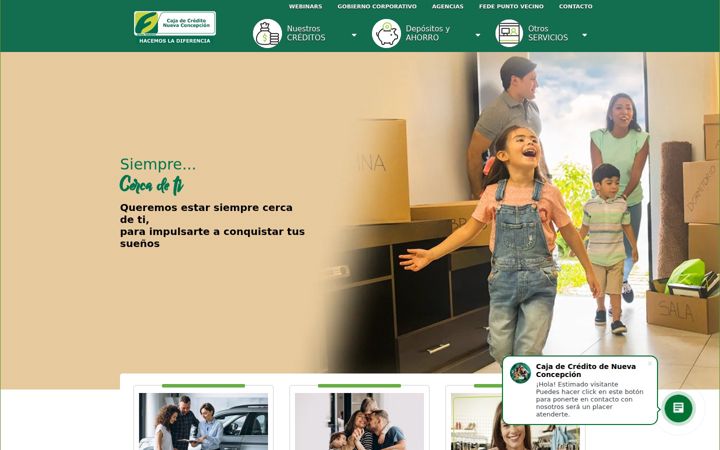 Screenshot of cajanueva.com.sv