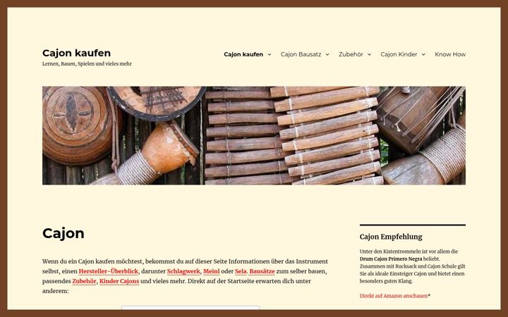 Screenshot of cajon-kaufen-info.de