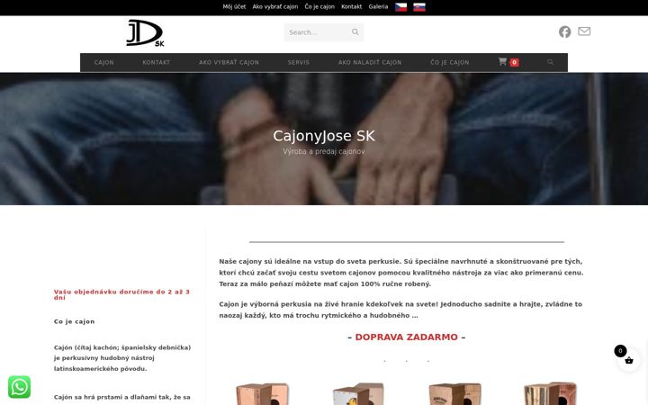 Screenshot of cajonyjose.sk