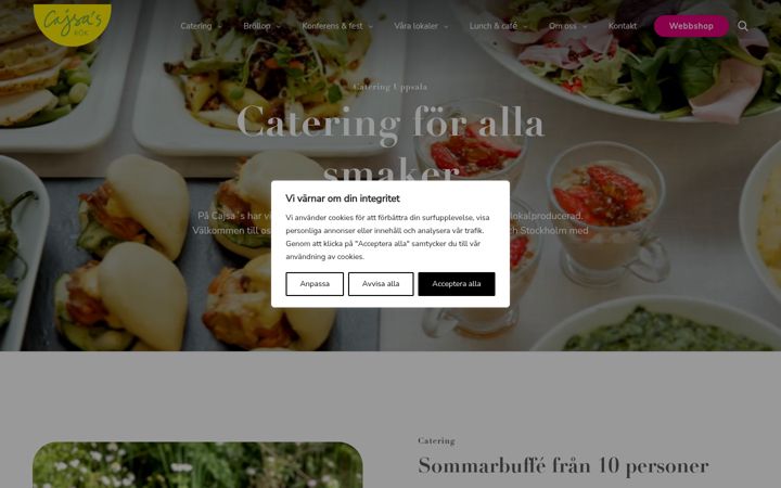 Screenshot von cajsas-kok.se