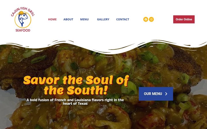 Screenshot of cajunfishgrill.com