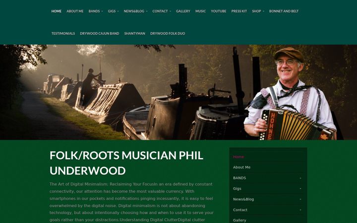 Screenshot of cajunmusic.co.uk