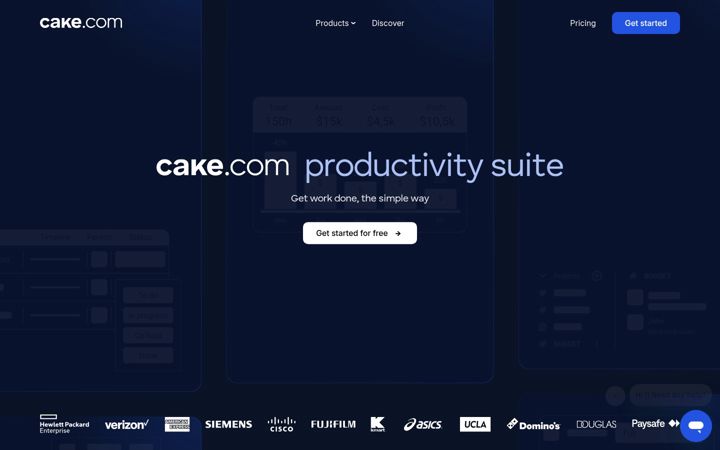 Screenshot of cake.com
