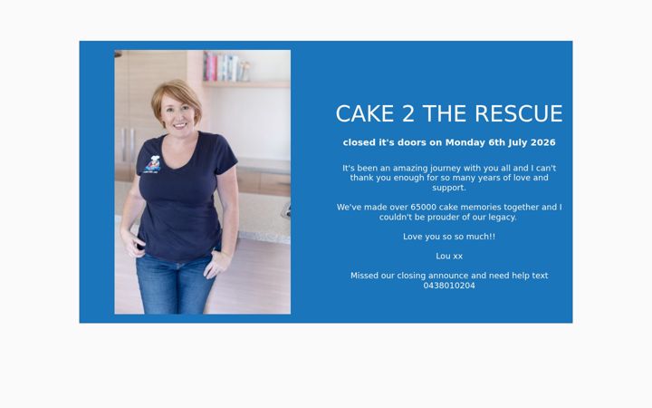Screenshot of cake2therescue.com.au