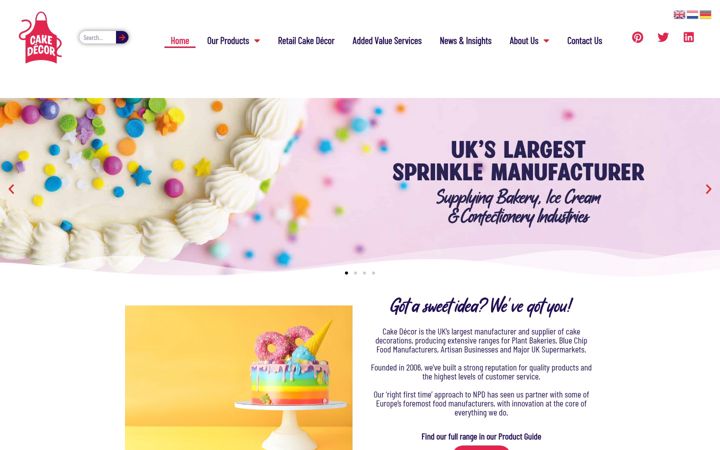 Screenshot of cakedecorgroup.com