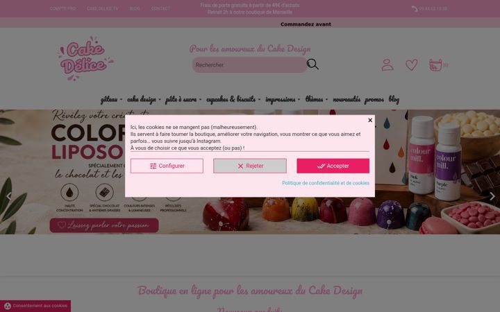Screenshot of cakedelice.com