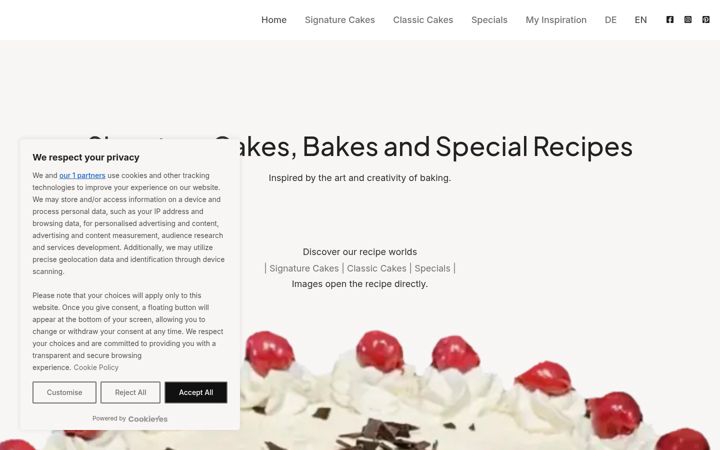 Screenshot of cakemoodbeyond.com