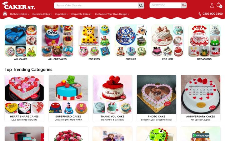 Screenshot of cakerstreet.com